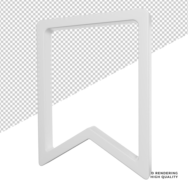 Save mark sign social media side view icon 3d rendering illustration on transparent background