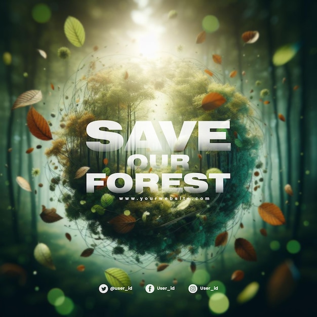 PSD salva i nostri modelli di banner per l'ambiente della foresta e della terra