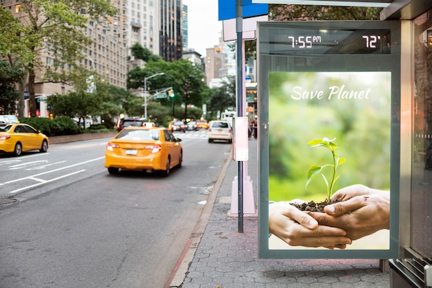 Save planet billboard with mock-up