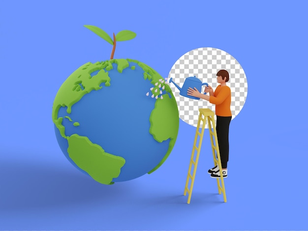 Save the planet concept. 3d illustration