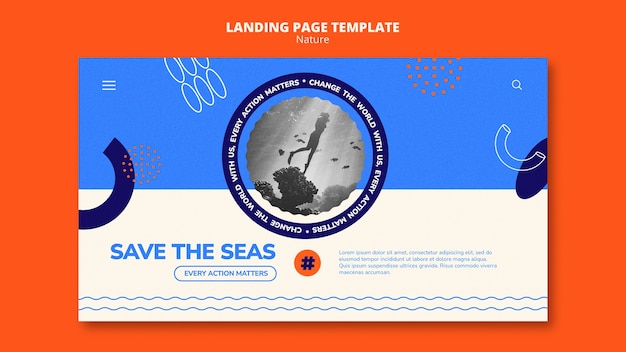 Save the seas landing page template