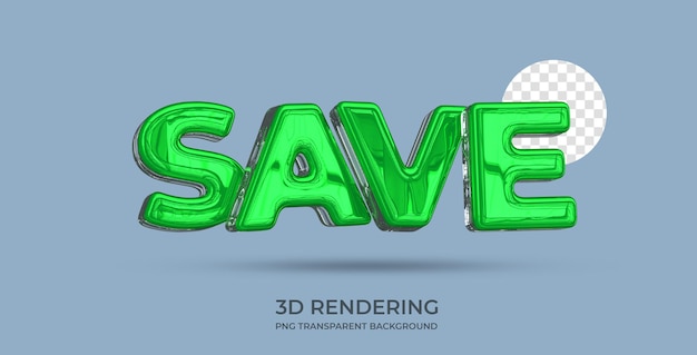 テキスト スタイルの 3 d レンダリングの透明な背景を保存します。