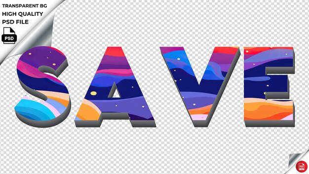 PSD タイポグラフィーを保存する フラットカラフル テキストテクスチャー psd 透明