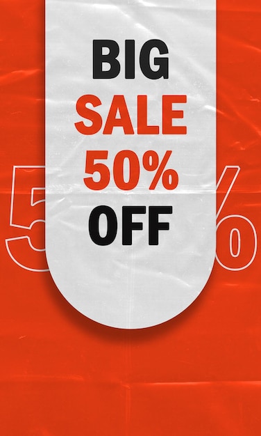 PSD save up to 50 percent off sale banner template design