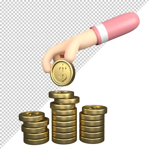 PSD saving money 3d illustration rendering