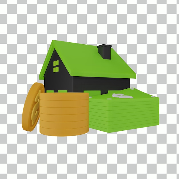 PSD savings for home 3d illustration