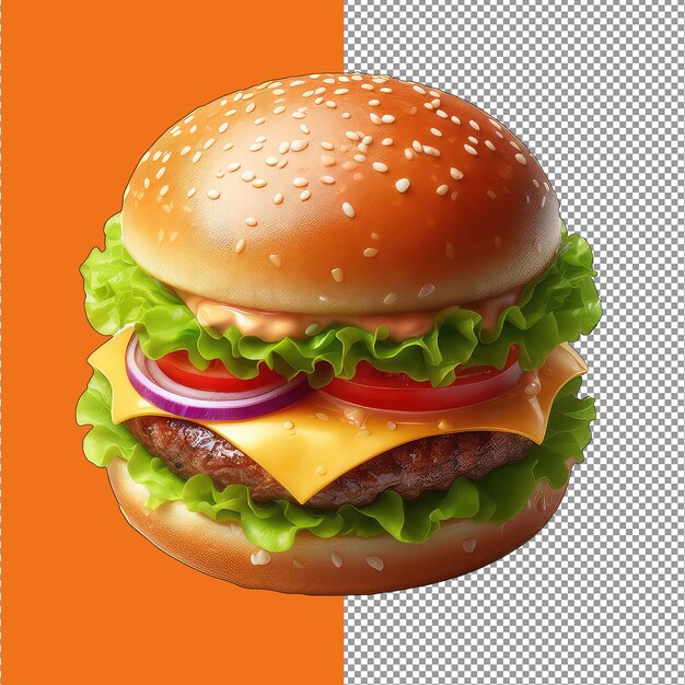 Savory sensation a tempting isolated png image of a burger