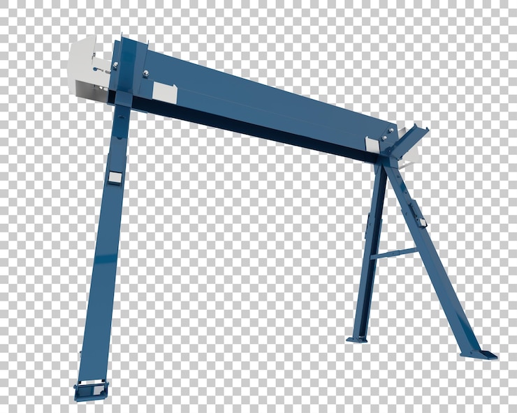 PSD sawhorse isolated on transparent background 3d rendering illustration