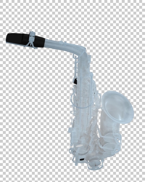 PSD saxofoon geïsoleerd op doorzichtige achtergrond 3d-rendering illustratie