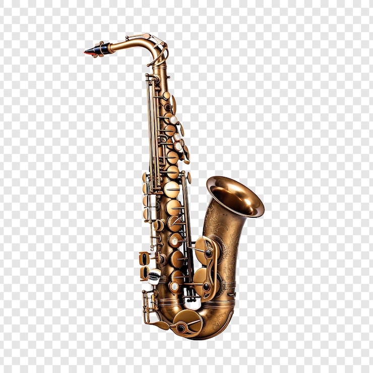 PSD saxofoon geïsoleerd op transparante achtergrond
