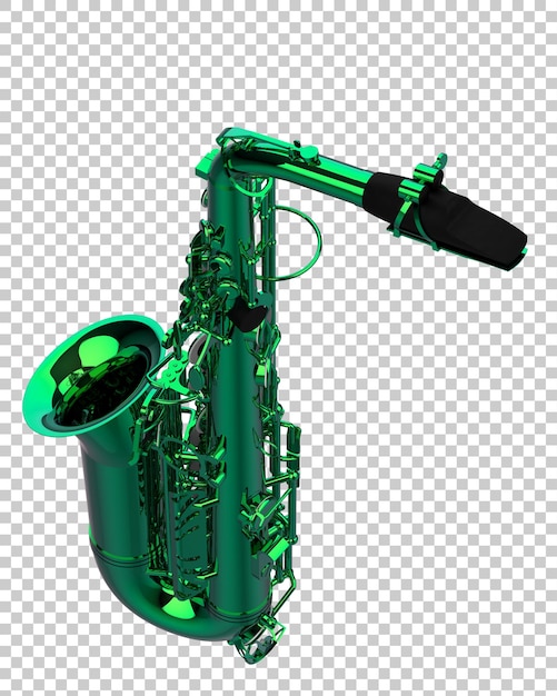 PSD saxofoon op transparante achtergrond 3d-rendering illustratie