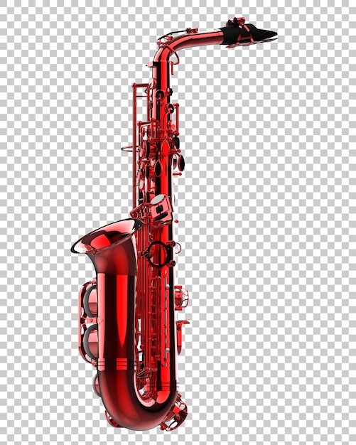 PSD saxofoon op transparante achtergrond 3d-rendering illustratie