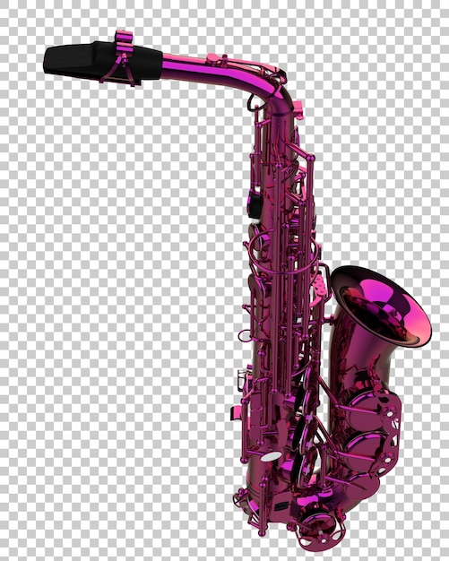 Saxophone isolated on transparent background 3d rendering illustration