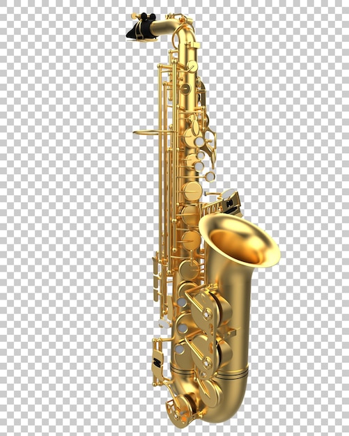 Saxophone isolated on transparent background 3d rendering illustration