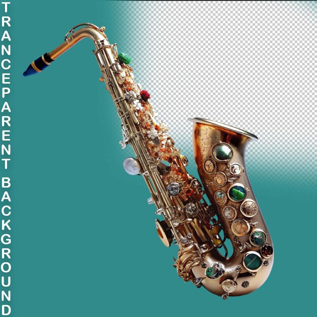 PSD saxophone isolated on transparent background