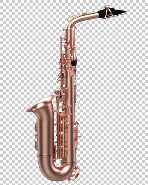 Saxophone on transparent background 3d rendering illustration