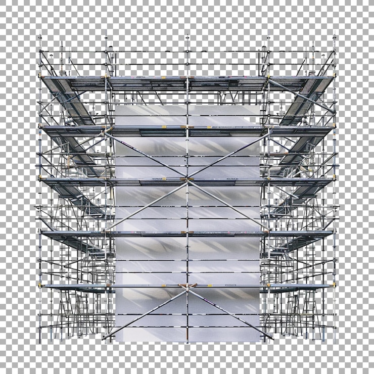 PSD scaffolding on transparent background ai generated