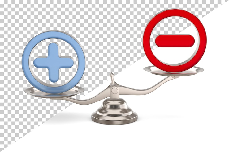 PSD scale with symbol plus and minus on white background isolated 3d illustration