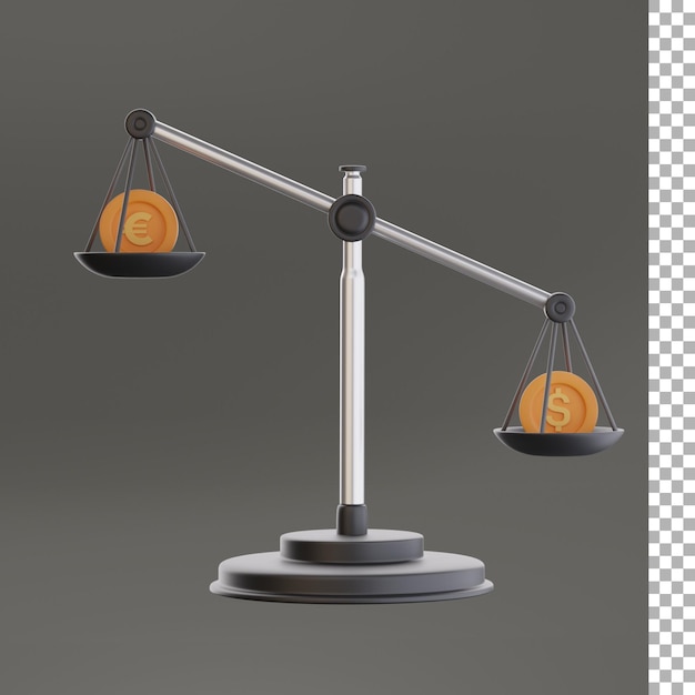 Scales And Coin 3d Icon