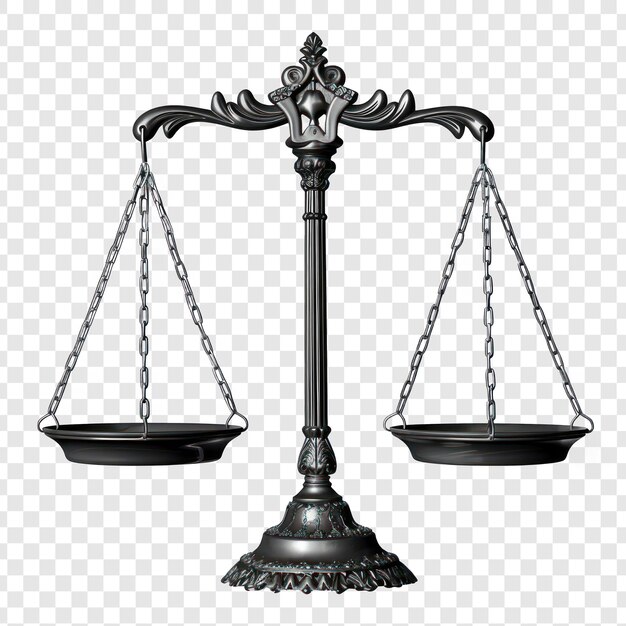 PSD scales of justice on transparency background png