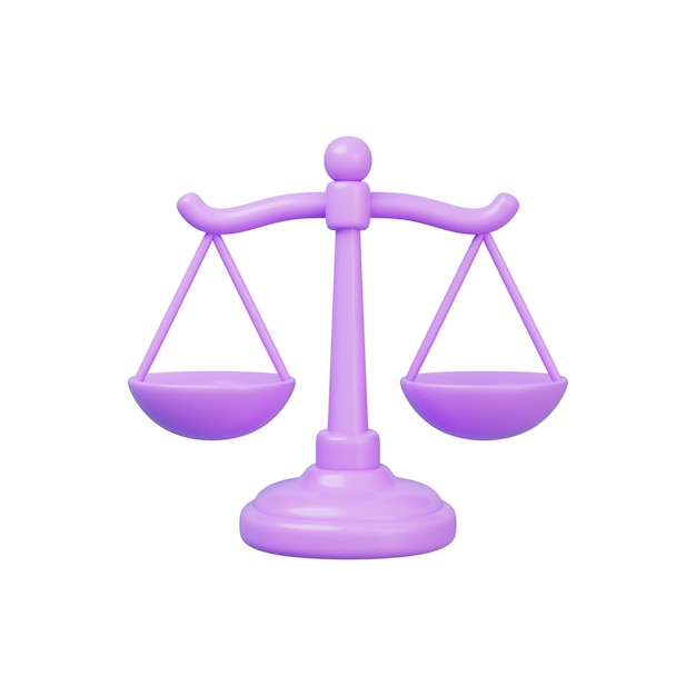 Scales of justice with rounded