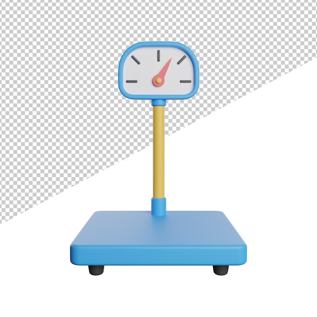 Scales weight logistic front view 3d rendering icon illustration on transparent background