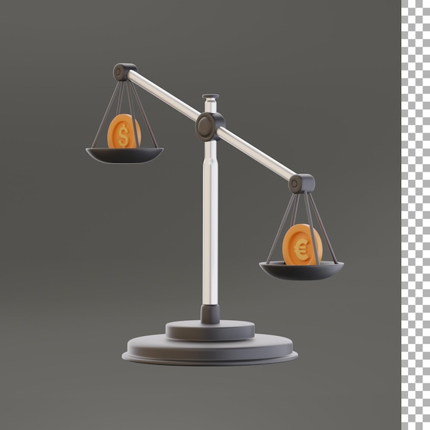 Scales with coin 3d rendering