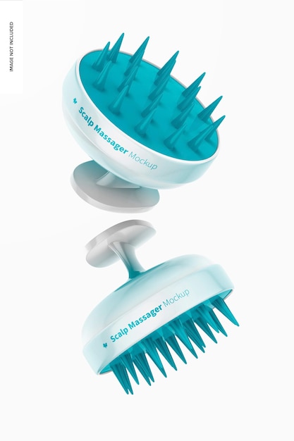 PSD scalp massagers mockup, drijvend