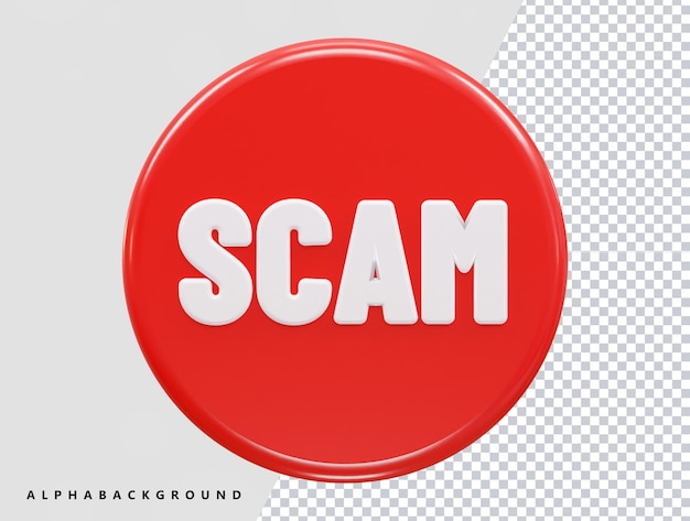 PSD scam alert text effect icon 3d rendering vector illustration