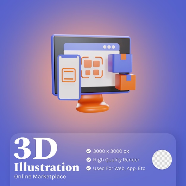 PSD scansione codice a barre illustrazione 3d