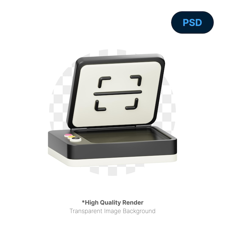 PSD сканер 3d icon premium psd