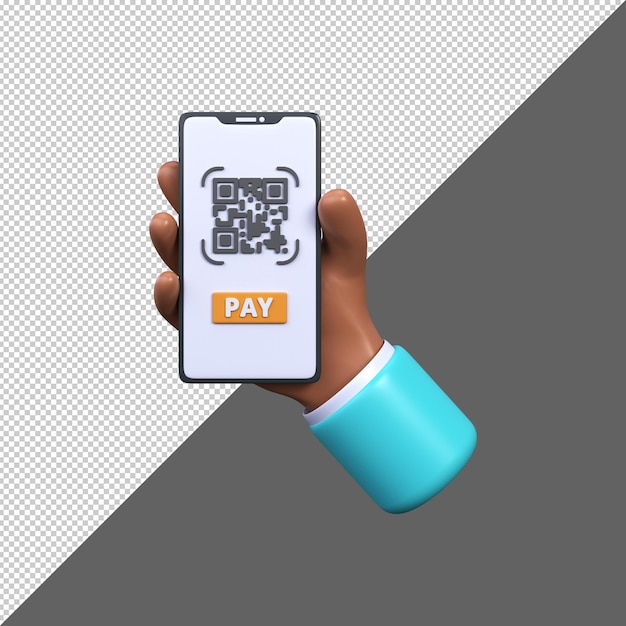 scanning a qr code on a smartphone online payment icon