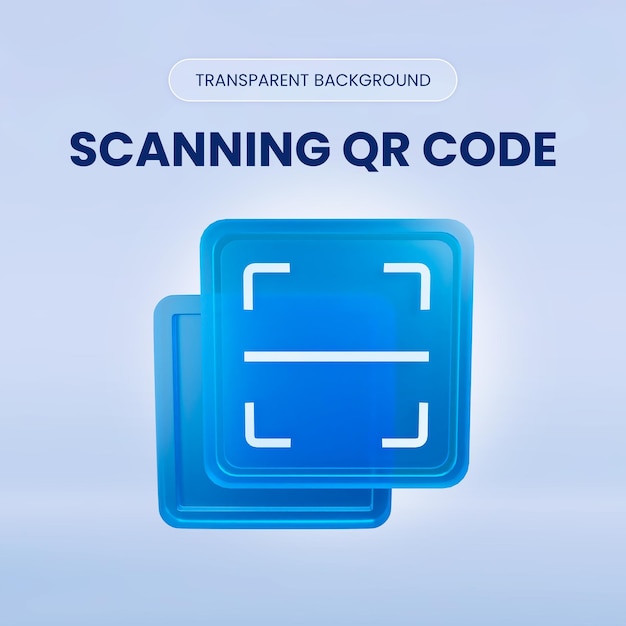 Scansione qr code 3d rendering illustration