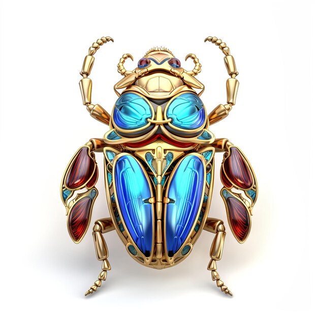 PSD scarab beetle 2d 3d digital art mobile game asset insect design art nouveau style clip art