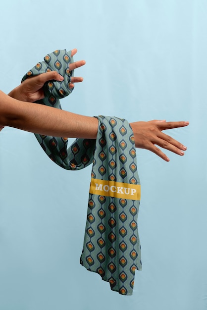 PSD scarf in studio mockup