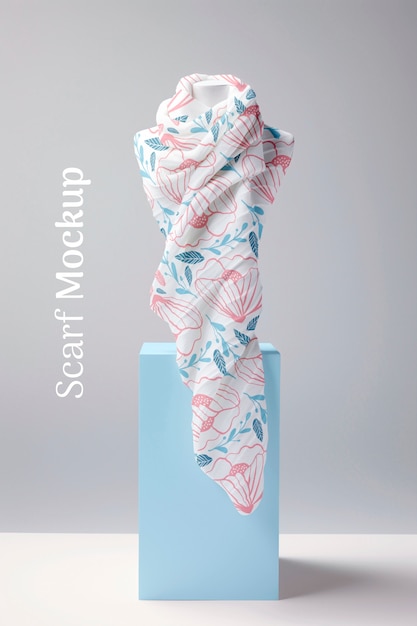 PSD scarf with beautiful pattern mockup