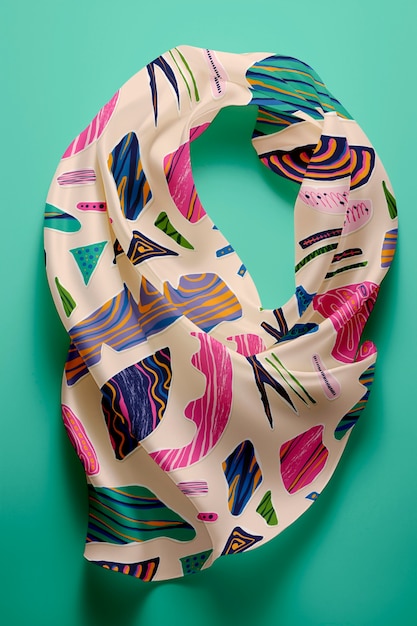 PSD scarf with beautiful pattern mockup