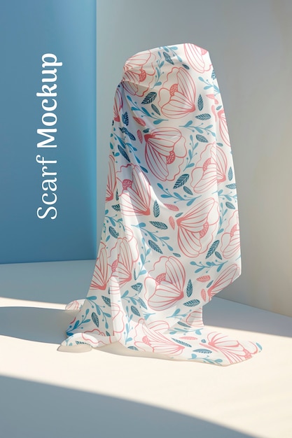 PSD scarf with beautiful pattern mockup