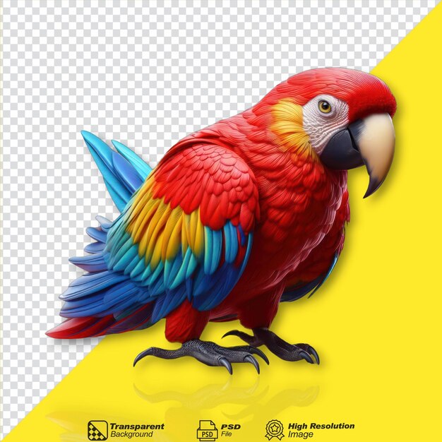 PSD scarlet macaw bird isolated on transparent background