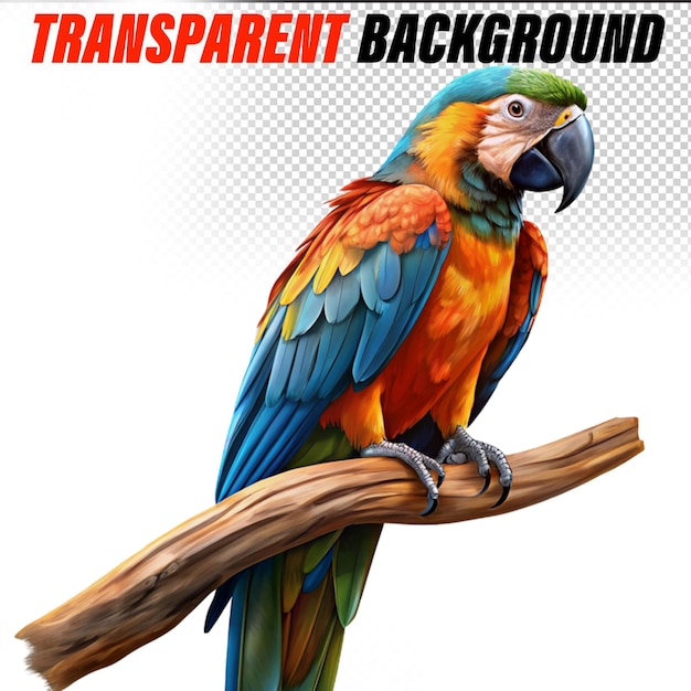 PSD scarlet macaw