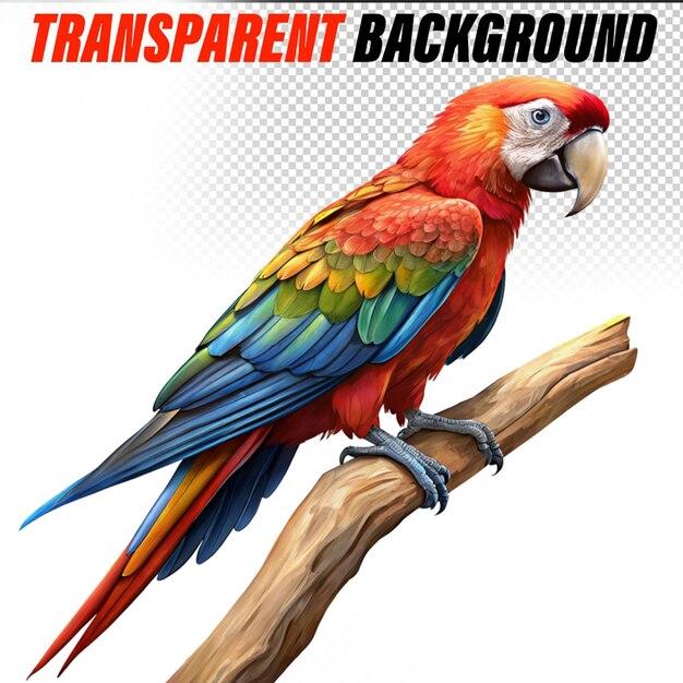 PSD scarlet macaw