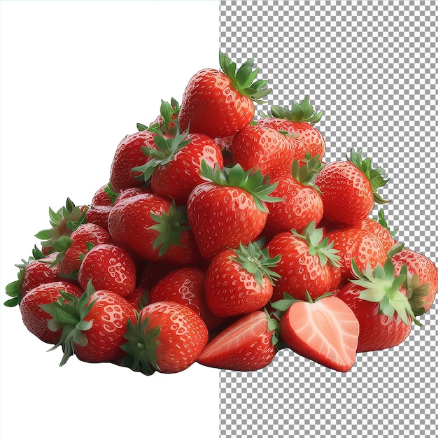 PSD scarlet selection a tempting isolated png image of a fresh pile of strawberries