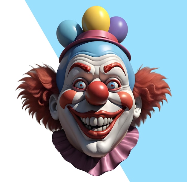 PSD scary 3d clown