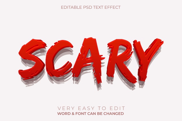scary 3d text effect luxury style template design