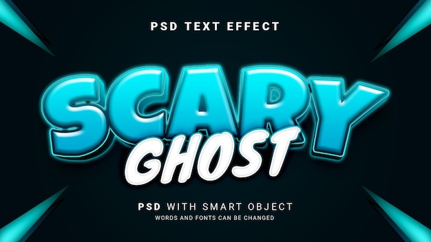 PSD scary ghost text effect