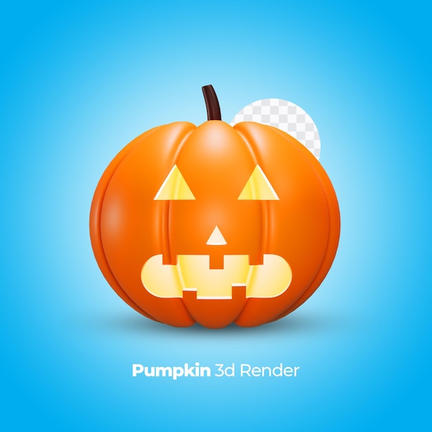 PSD scary pumpkin halloween lantern realistic with 3d rendering