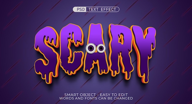 Scary text editable 3d style text effect