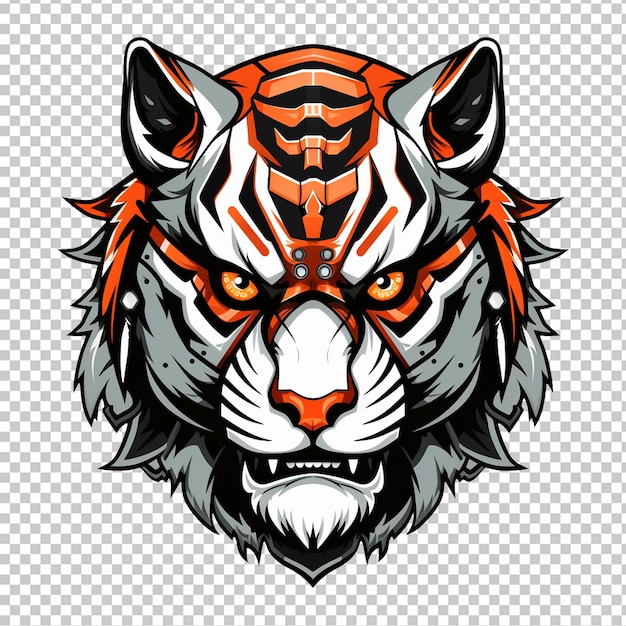 PSD scary tiger head mascot