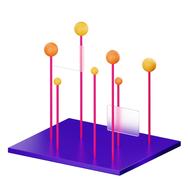 PSD 統計用の散布図 3d アイコン