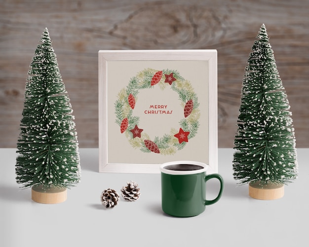 Scene creator mockup with christmas concept